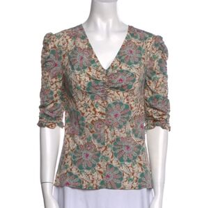 Veronica Beard Floral Silk Blouse